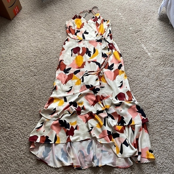 Nine West Women's Floral Print Sleeveless Maxi Dress M Medium Multicolor Boho - Picture 3 of 10